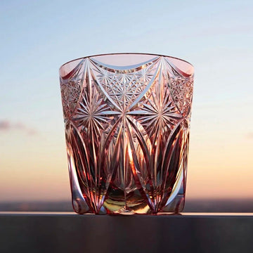 Edo Kiriko Hand-Cut Benikoh Crystal Whiskey Glass