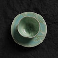 Pistachio Green Crystalline Glaze Tea Cup Set – Handmade Mini Teacup with Fan Crystal Saucer - Je t'aime Resolute