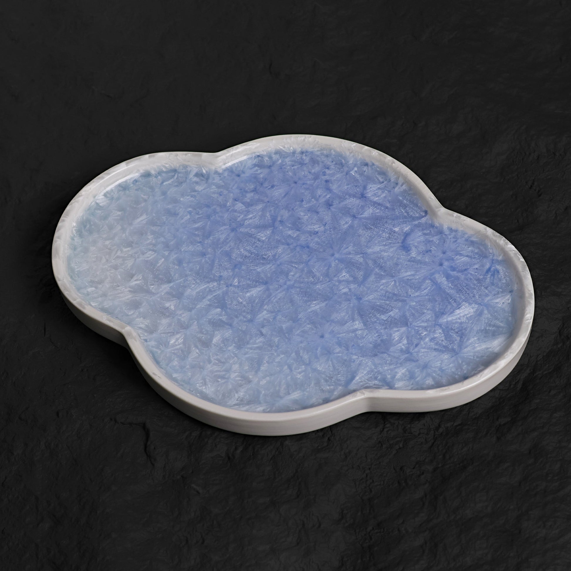 Marine Blue Crystalline Glaze Cloud Plate – Handmade Ceramic Decorative Tray - Je t'aime Resolute