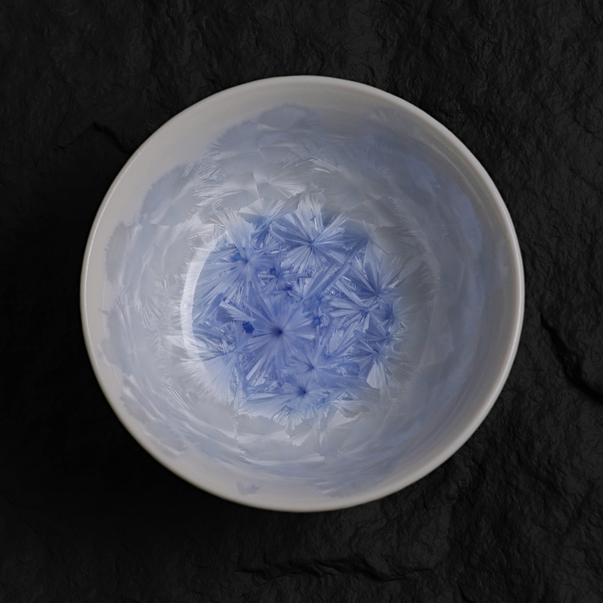 Marine Blue Textured Crystalline Glaze Bowl – Handmade Ceramic Rice Bowl 4.8" - Je t'aime Resolute