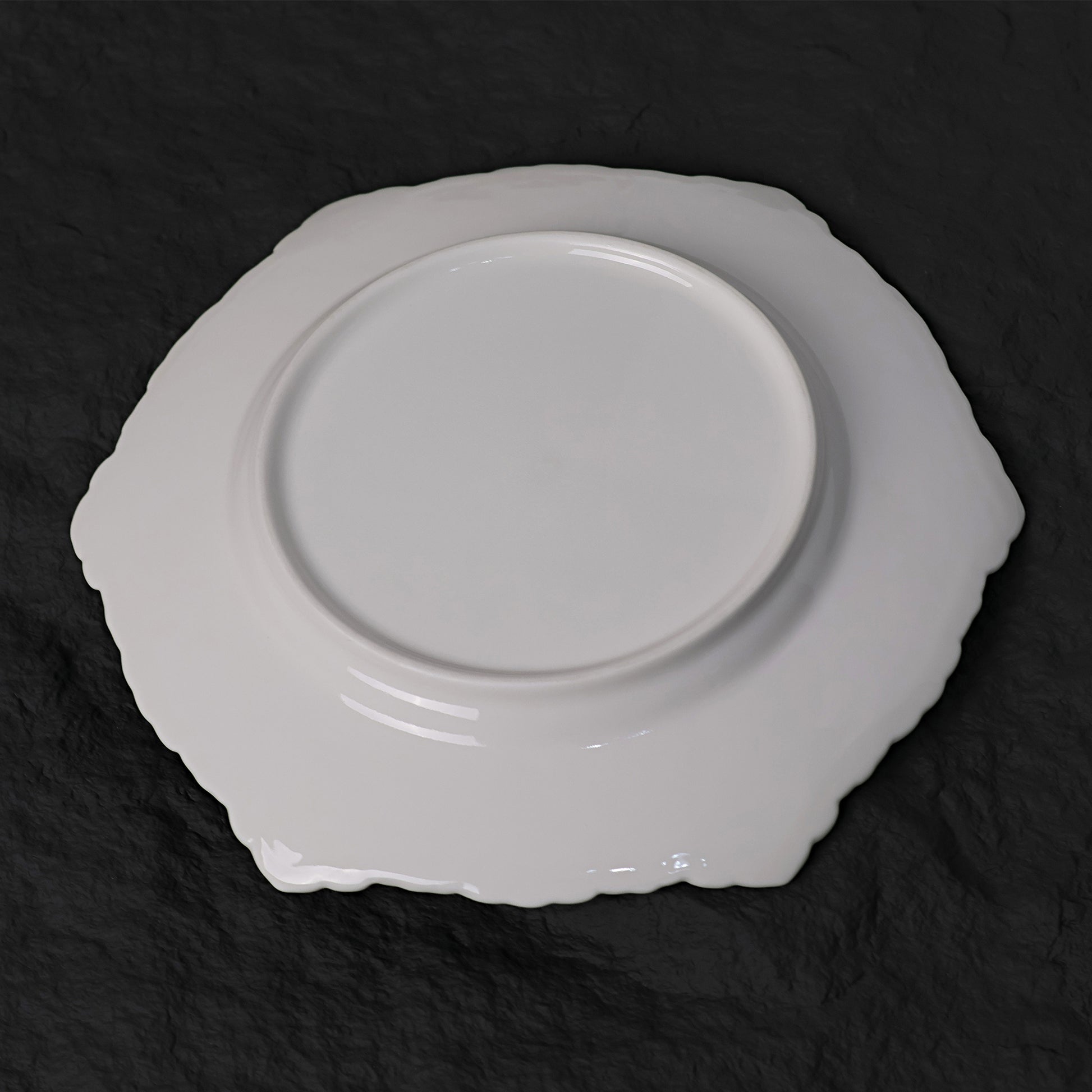 Marine Blue Crystalline Glaze Dinner Plate – 20” Hexagonal Handmade Ceramic Plate - Je t'aime Resolute