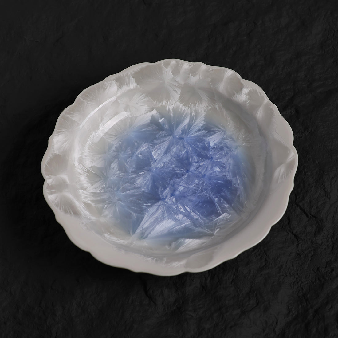 Marine Blue  Crystalline Glaze Dessert Plates