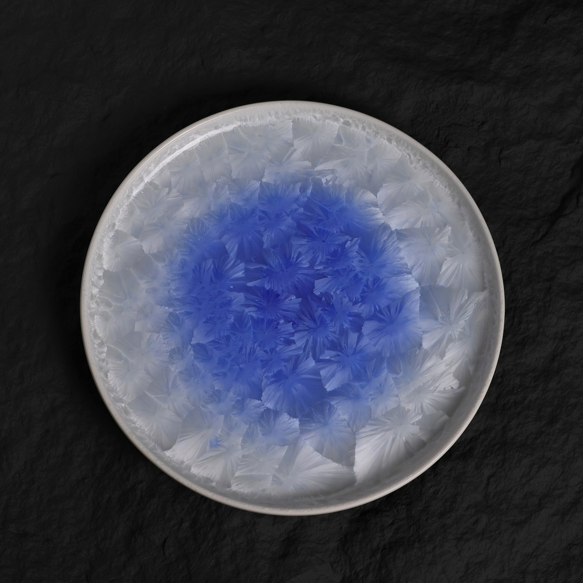 Marine Blue Crystalline Glaze Main Course Plate - Je t'aime Resolute