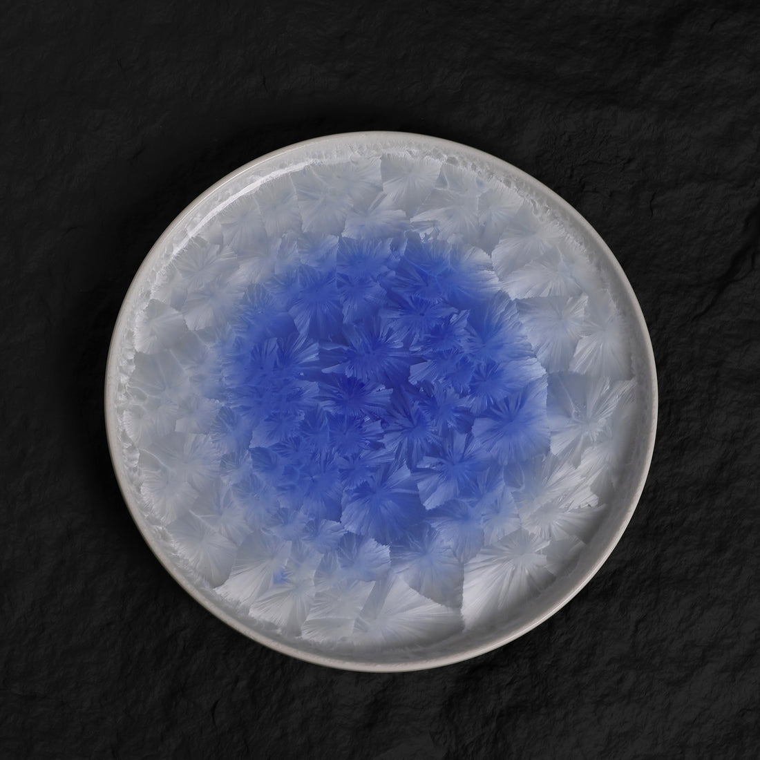 Marine Blue Crystalline Glaze Main Course Plate - Je t'aime Resolute