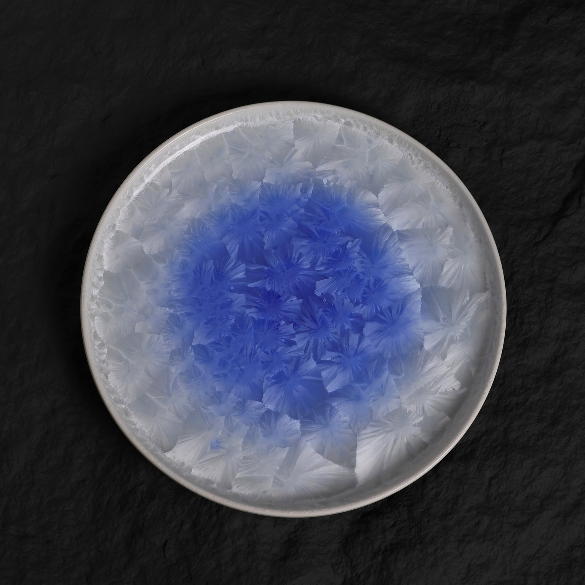 Marine Blue Crystalline Glaze Main Course Plate - Je t'aime Resolute