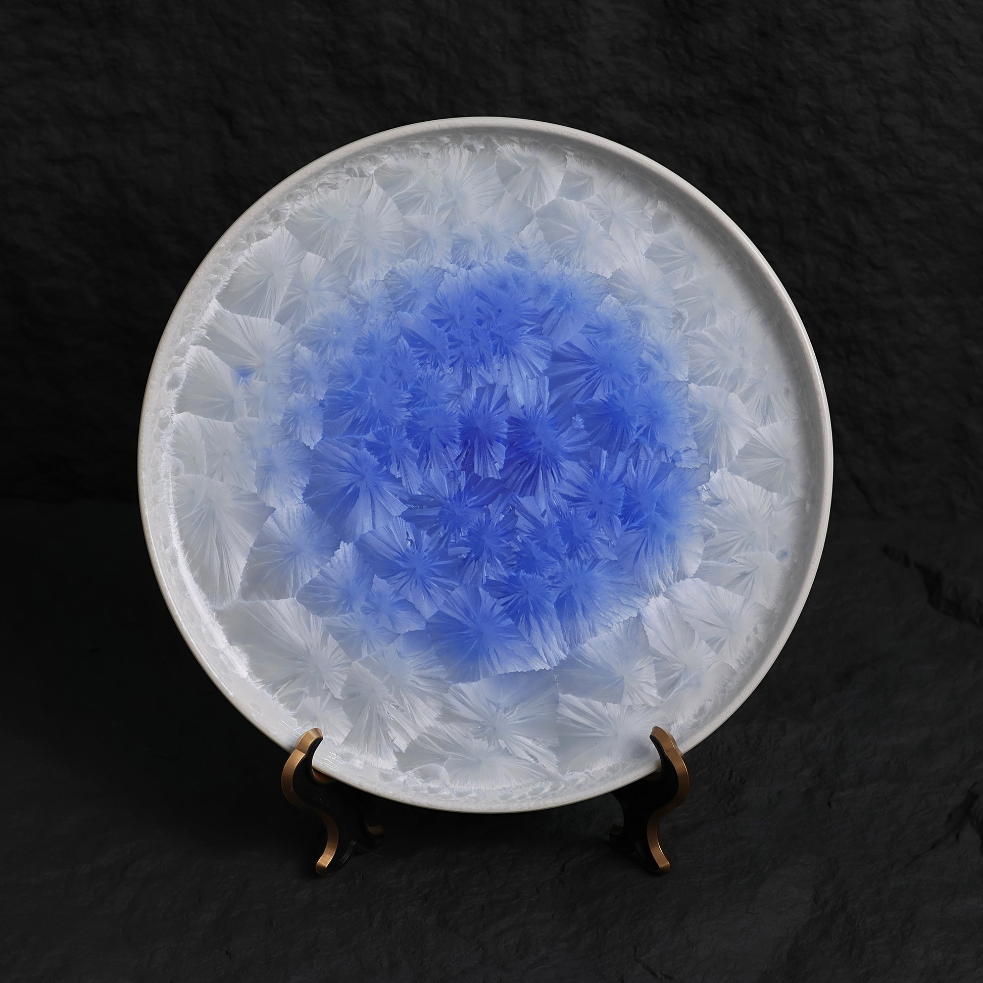 Marine Blue Crystalline Glaze Main Course Plate - Je t'aime Resolute