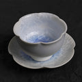 Marine Blue Crystalline Glaze Flower Tea Cup and Saucer Set – Handmade Ceramic Teaware - Je t'aime Resolute
