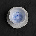 Marine Blue Crystalline Glaze Flower Tea Cup and Saucer Set – Handmade Ceramic Teaware - Je t'aime Resolute