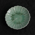 Pistachio Green Crystalline Glaze Floral Edge Mini Dessert Plate – 4.1” Handmade Ceramic Plate - Je t'aime Resolute