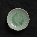 Pistachio Green Crystalline Glaze Floral Edge Mini Dessert Plate – 4.1” Handmade Ceramic Plate - Je t'aime Resolute