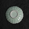 Pistachio Green Crystalline Glaze Floral Edge Mini Dessert Plate – 4.1” Handmade Ceramic Plate - Je t'aime Resolute
