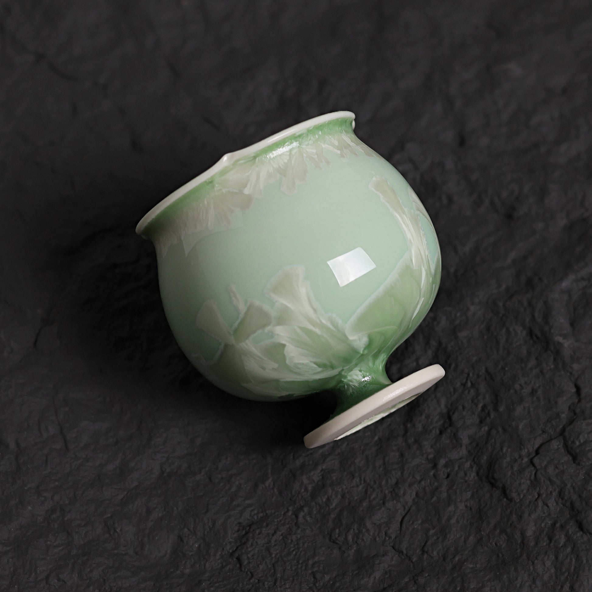 Pistachio Green Crystalline Glaze Condiment Dish – 1.97” Handmade Ceramic Sauce Dish - Je t'aime Resolute