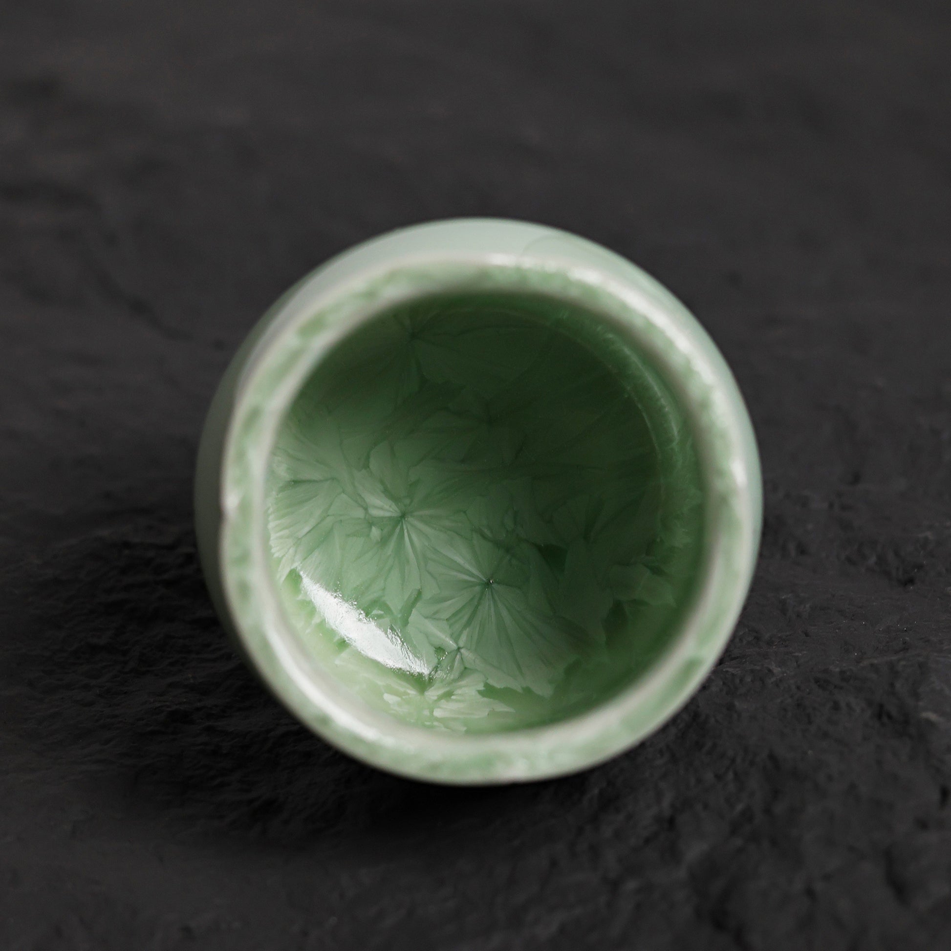 Pistachio Green Crystalline Glaze Condiment Dish – 1.97” Handmade Ceramic Sauce Dish - Je t'aime Resolute