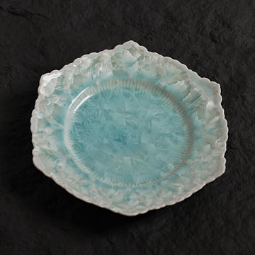 Ice Blue Dinner Plate – 20” Hexagonal Handmade Ceramic Plate - Je t'aime Resolute