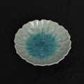 Ice Blue Crystalline Glaze Sunburst Edge Mini Dessert Plate – 4.1” Handmade Ceramic Plate - Je t'aime Resolute