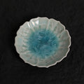Ice Blue Crystalline Glaze Sunburst Edge Mini Dessert Plate – 4.1” Handmade Ceramic Plate - Je t'aime Resolute
