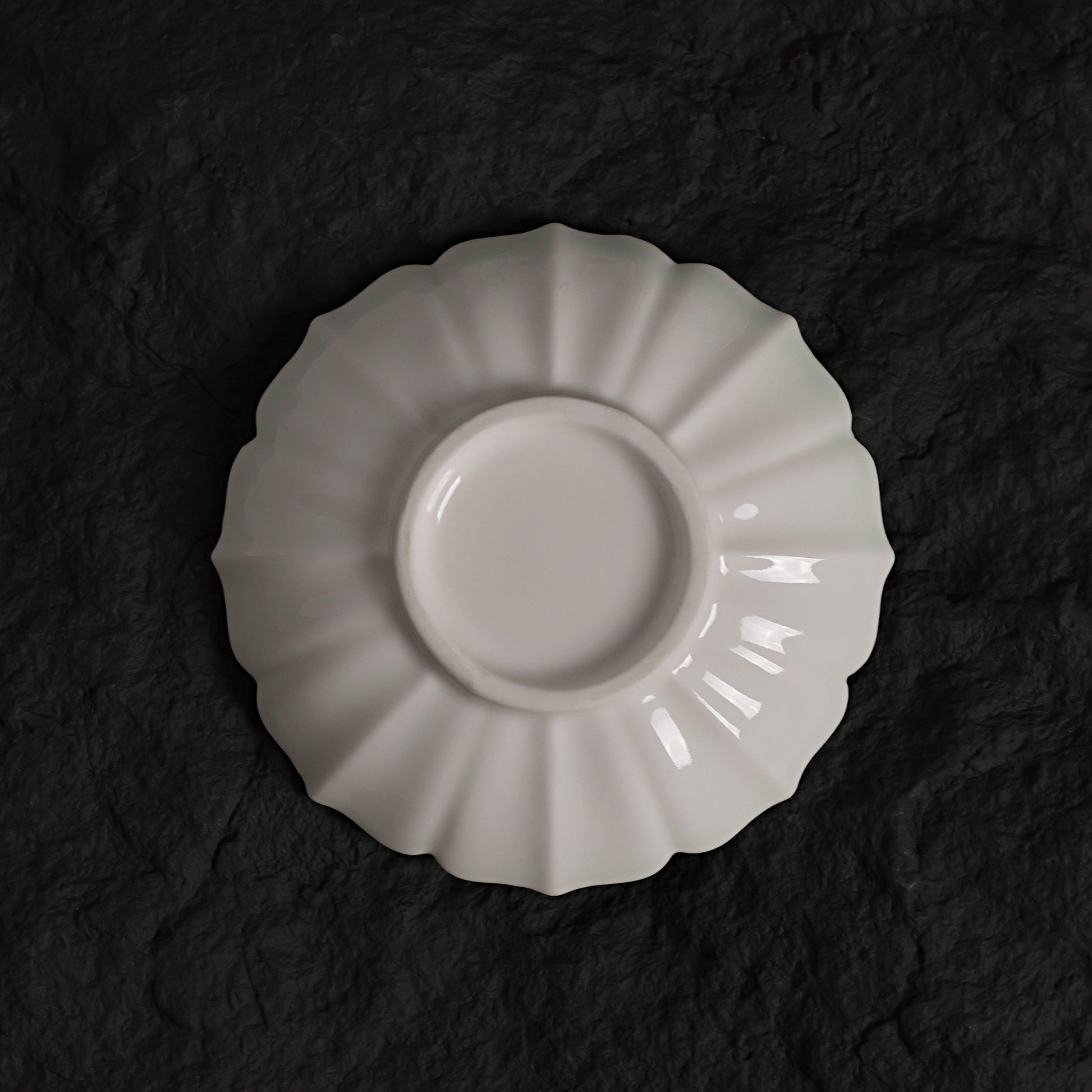 Ice Blue Crystalline Glaze Sunburst Edge Mini Dessert Plate – 4.1” Handmade Ceramic Plate - Je t'aime Resolute
