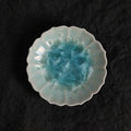 Ice Blue Crystalline Glaze Bloom Edge Mini Dessert Plate – 4.1” Handmade Ceramic Plate with Glacier Texture - Je t'aime Resolute