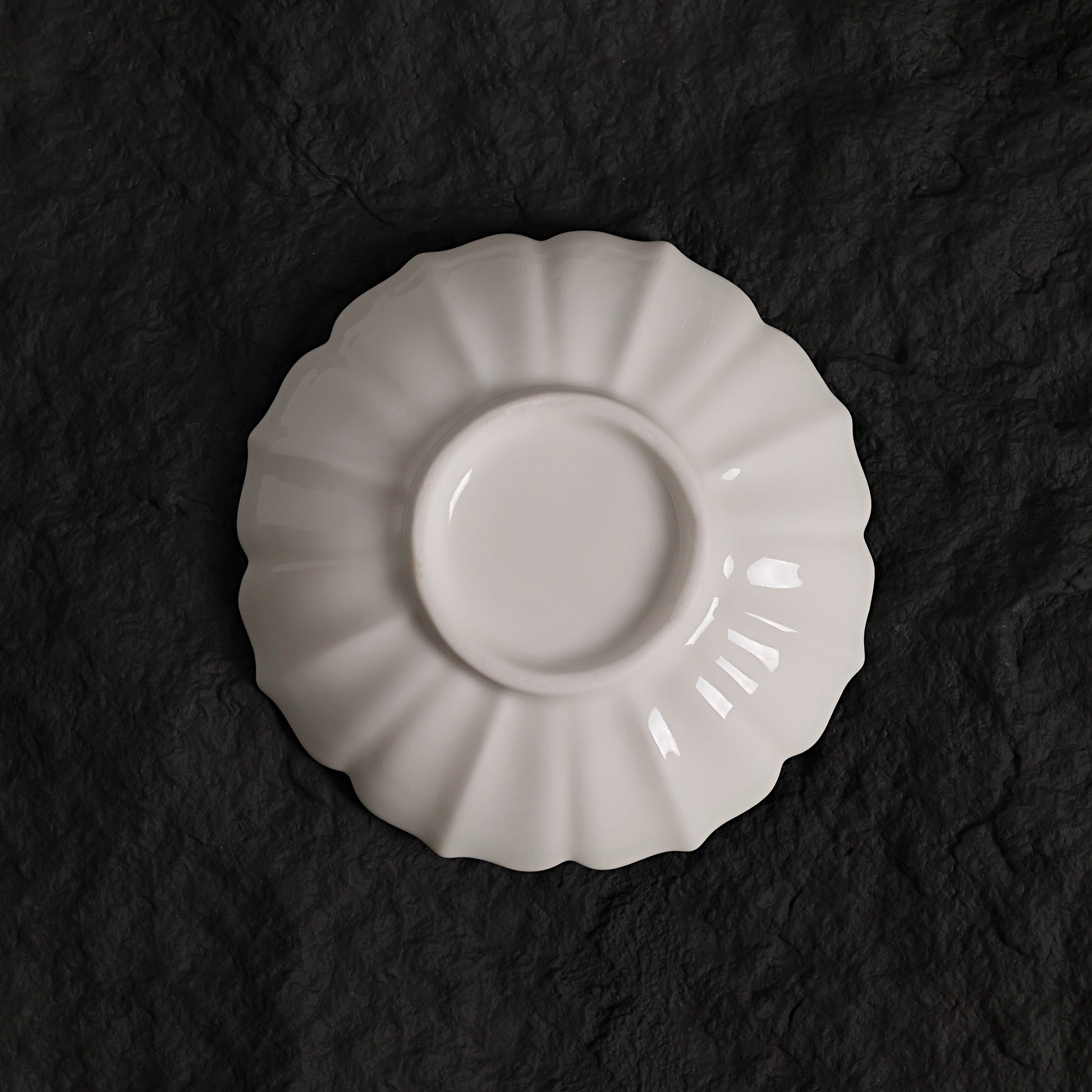 Ice Blue Crystalline Glaze Bloom Edge Mini Dessert Plate – 4.1” Handmade Ceramic Plate with Glacier Texture - Je t'aime Resolute