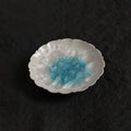 Ice White-Blue Crystalline Glaze Floral Edge Mini Dessert Plate – 4.1”Handmade Ceramic Plate - Je t'aime Resolute