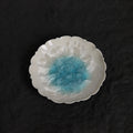 Ice White-Blue Crystalline Glaze Floral Edge Mini Dessert Plate – 4.1”Handmade Ceramic Plate - Je t'aime Resolute