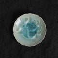 Ice Blue Crystalline Glaze Mini Dessert Plate – 4.1” Handmade Ceramic Plate with Crystal Bloom Pattern - Je t'aime Resolute