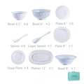 INGRI Ocean White - Handcrafted Bone China Dinnerware Set - Je t'aime Resolute