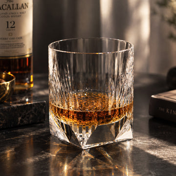 Edo Kiriko Hand-Cut Aurora Crystal Whiskey Glass