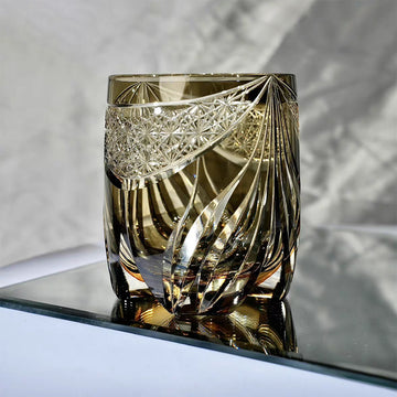 Edo Kiriko Hand-Cut Hayate Crystal Whiskey Glass