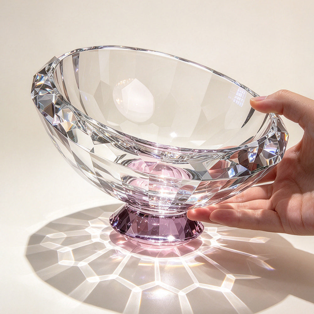 JR K9 Crystal Oval Pedestal Serving Bowl – Pink