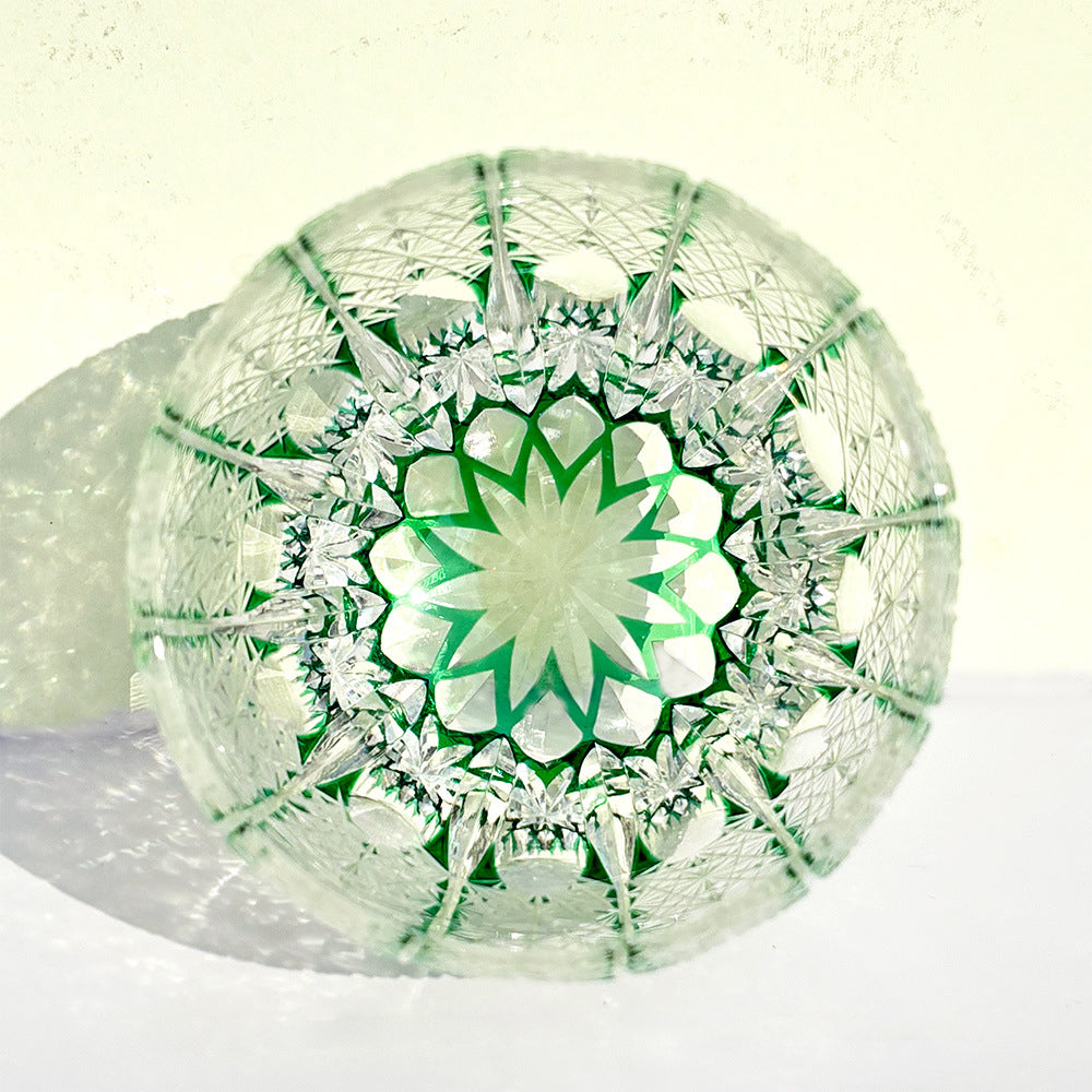 Edo Kiriko Crystal Glass in Green Apple Green - Je t'aime Resolute