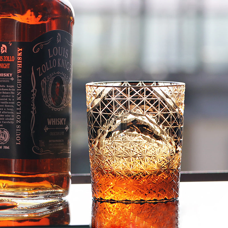 Edo Kiriko Handcrafted Landscape Whiskey Glass - Je t'aime Resolute