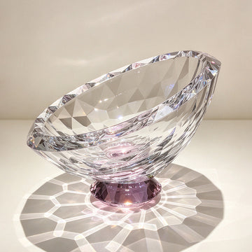 JR K9 Crystal Oval Pedestal Serving Bowl – Pink