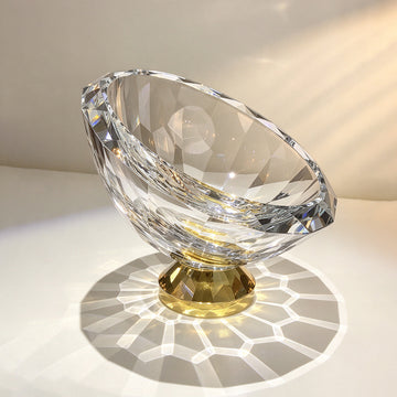 JR K9 Crystal Oval Pedestal Serving Bowl – Yellow