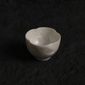 Ice White-Blue Crystalline Glaze Floral Mini Teacup Set – Handmade Four-Petal Cup with Wave-Patterned Saucer - Je t'aime Resolute