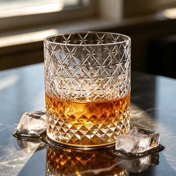 Edo Kiriko Hand-Cut Lattice Crystal Whiskey Glass