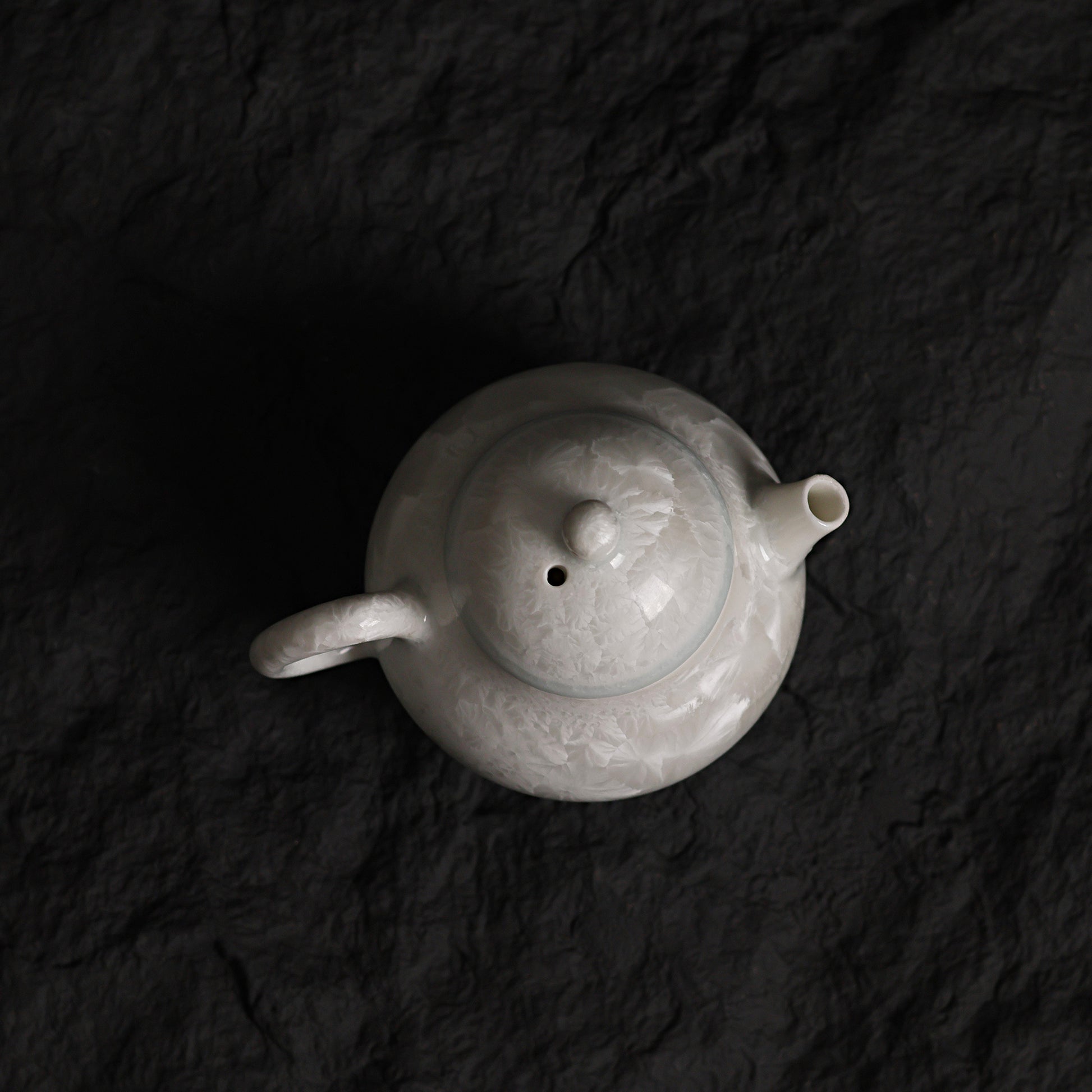 Mini Glacier White Crystalline Glaze Teapot - Je t'aime Resolute