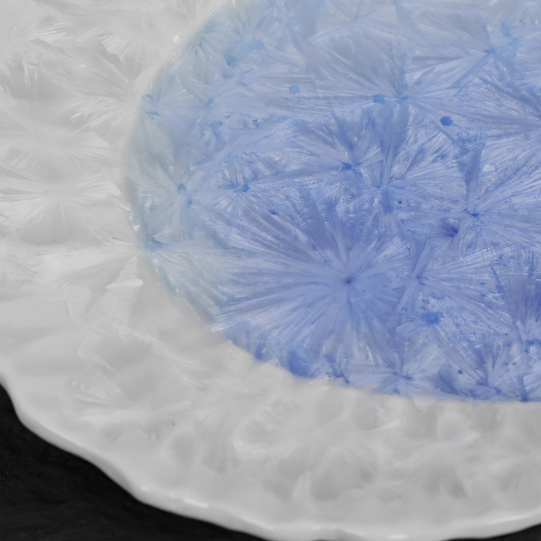 Marine Blue Crystalline Glaze Oval Plate - Je t'aime Resolute