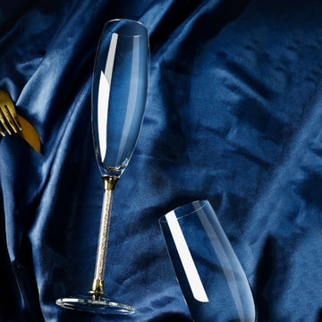JR Crystal-Embellished Champagne Flute - Gold