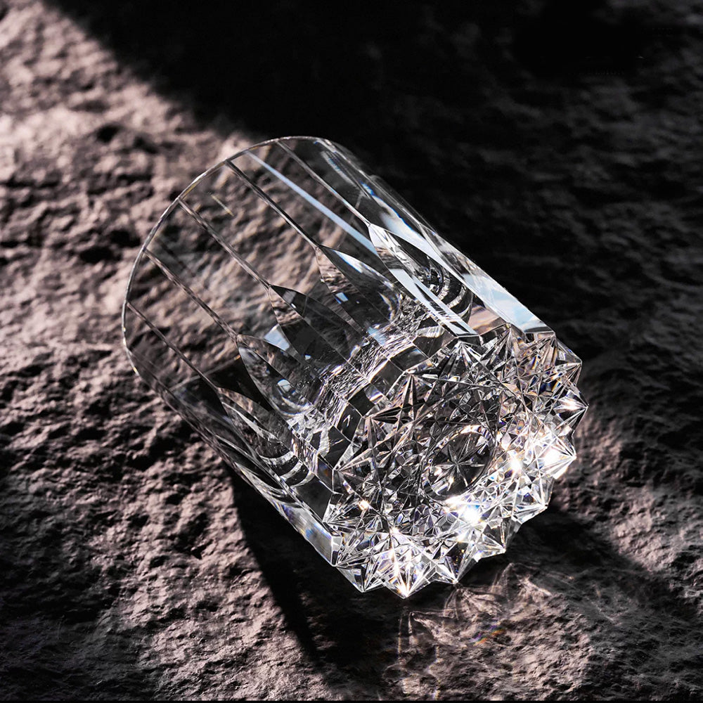 Edo Kiriko Hand-Cut Starburst Crystal Whiskey Glass