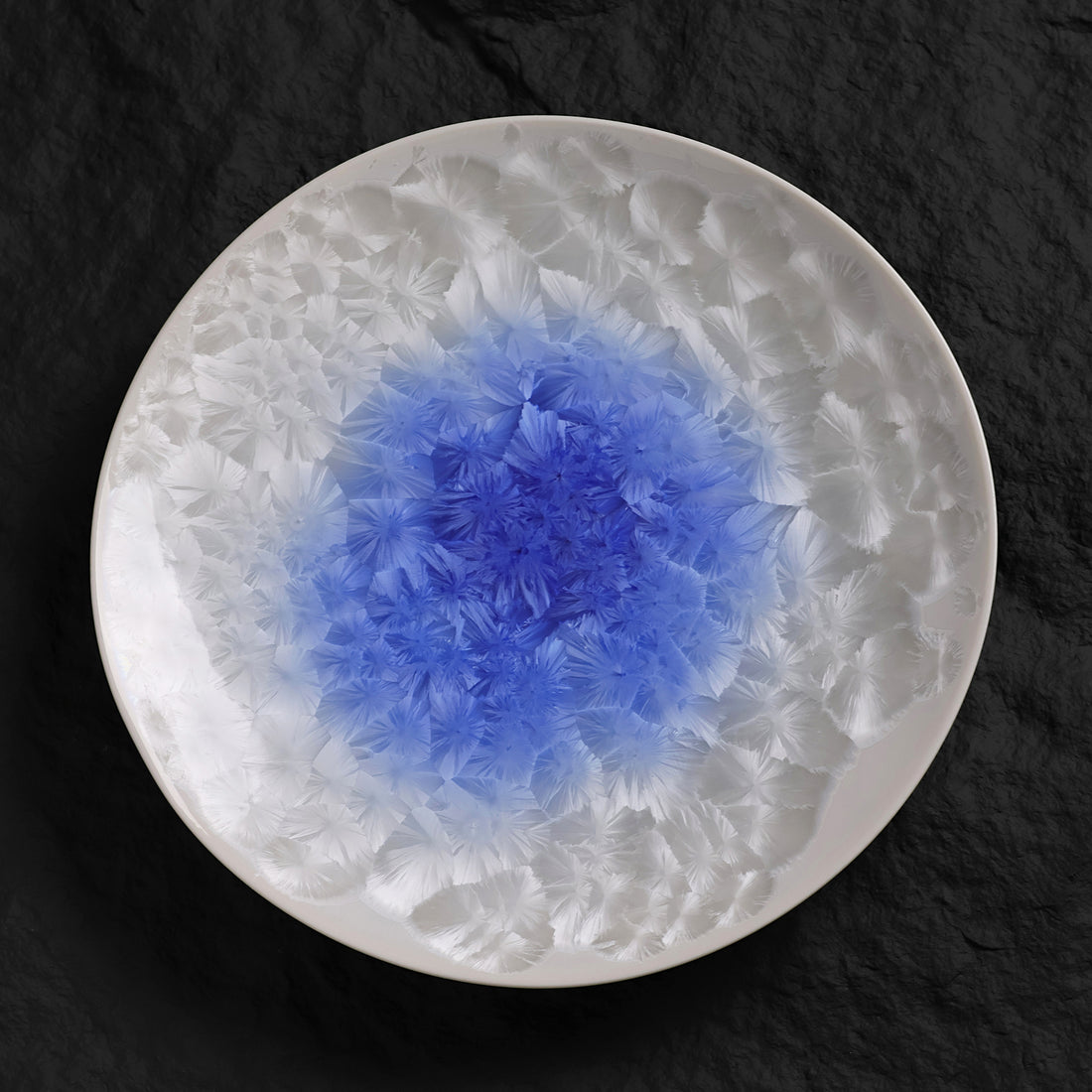 Marine Lapis | Handmade Ceramic Crystalline Glaze Round Dinner Plate - Je t'aime Resolute