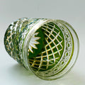 Edo Kiriko Crystal Glass with Green Two-Tone Mesh Pattern - Je t'aime Resolute