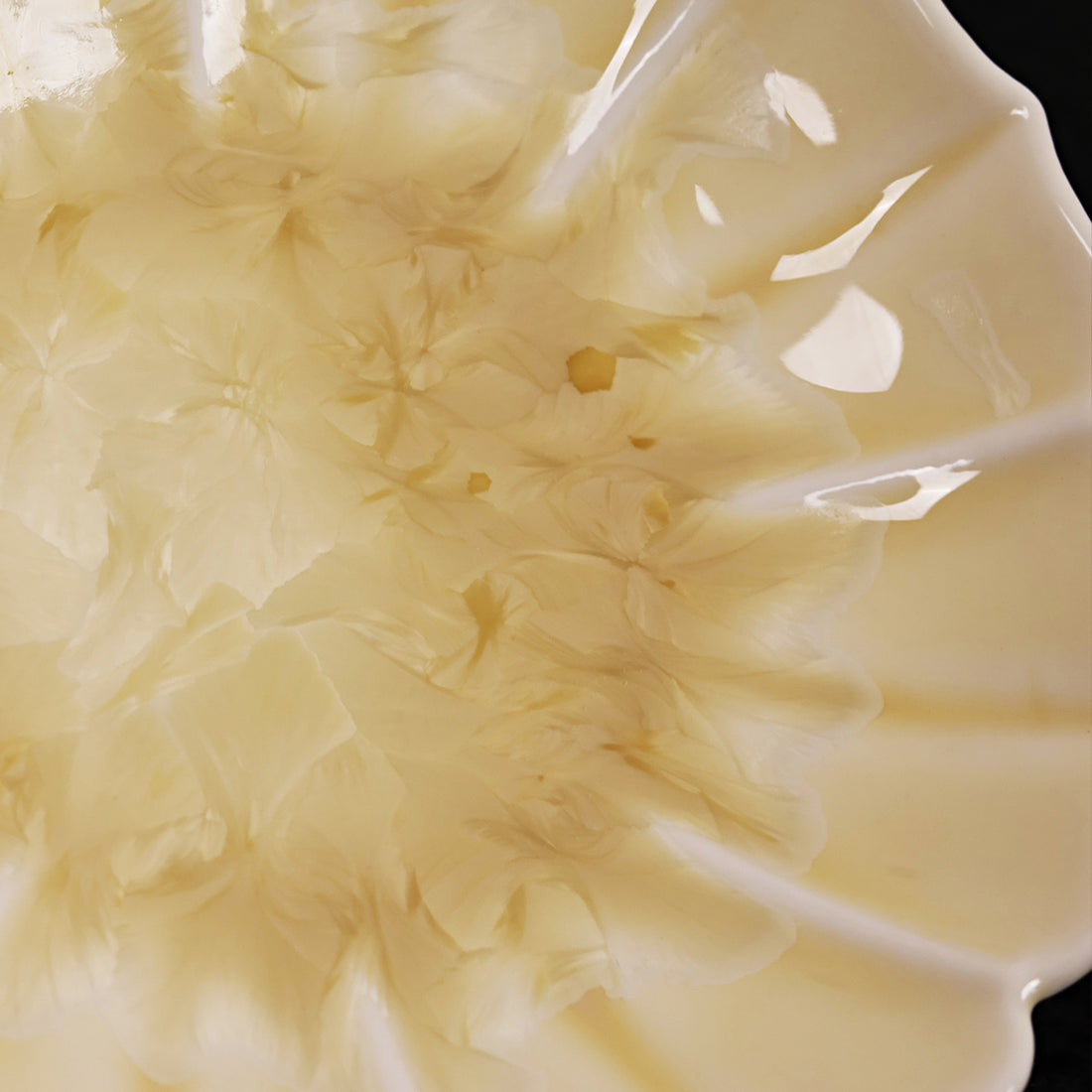 Light Yellow Crystalline Glaze Sunflower Dessert Plate – 3.2” Handmade Petite Ceramic Plate - Je t'aime Resolute