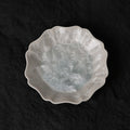 Ice White-Blue Scalloped Edge Dessert Plate – 6.4” Handmade Ceramic Plate - Je t'aime Resolute