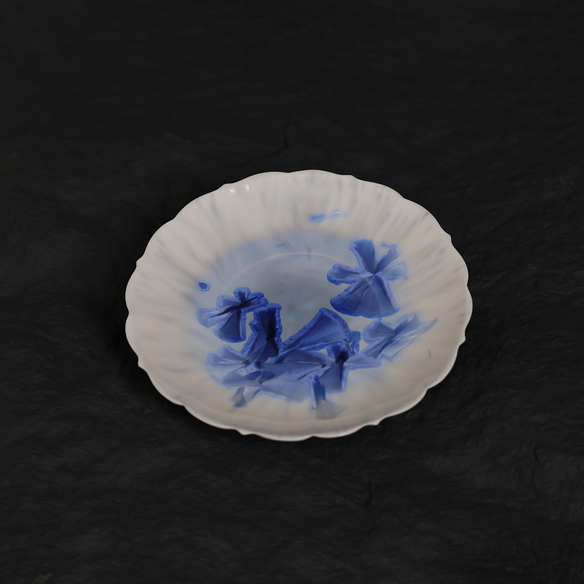 Deep Blue Crystalline Glaze Mini Dessert Plate – 4.2" Handmade Ceramic Plate - Je t'aime Resolute