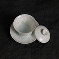 Ice White-Blue Crystalline Glaze Tea Cup & Saucer Set – Handmade Ceramic Teaware - Je t'aime Resolute