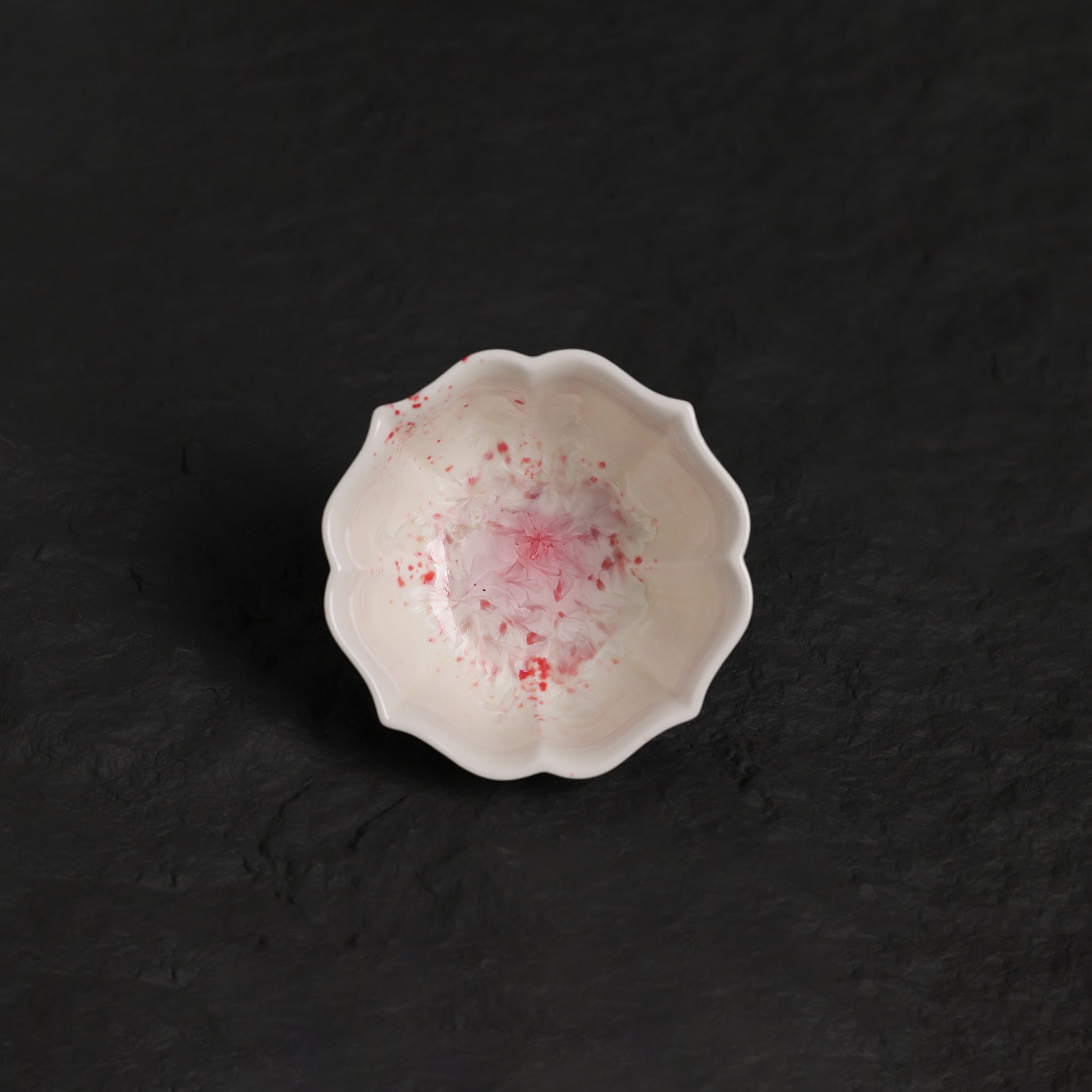 White&Red Crystalline Glaze Handmade Tea Cup – 3.3" Small Ceramic Cup - Je t'aime Resolute