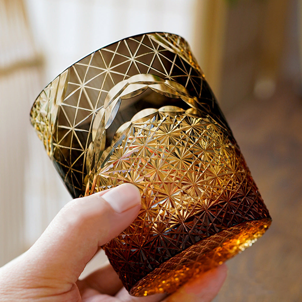 Edo Kiriko Handcrafted Landscape Whiskey Glass - Je t'aime Resolute