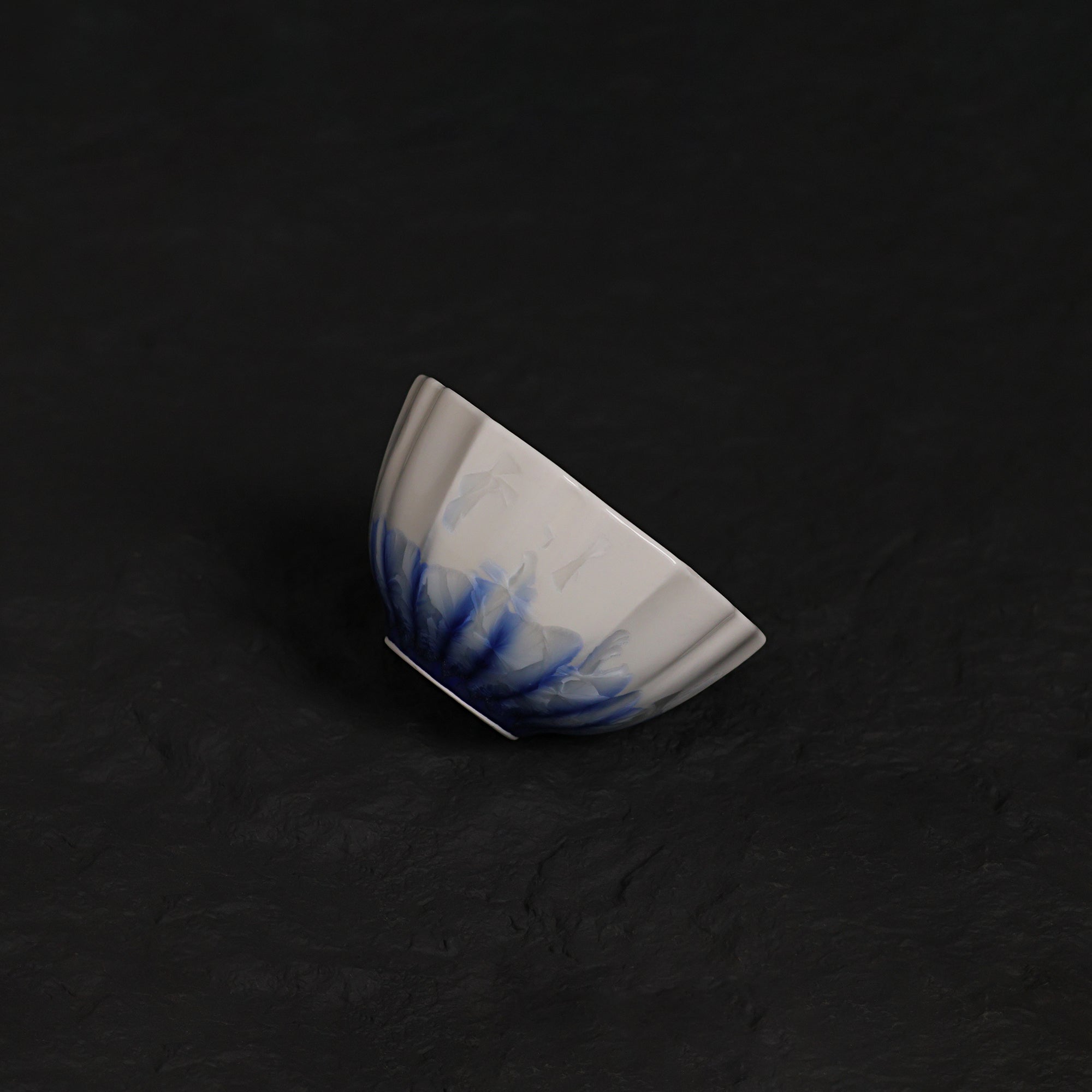 White & Deep Blue Crystalline Glaze Handmade Tea Cup – Small Ceramic Cup - Je t'aime Resolute