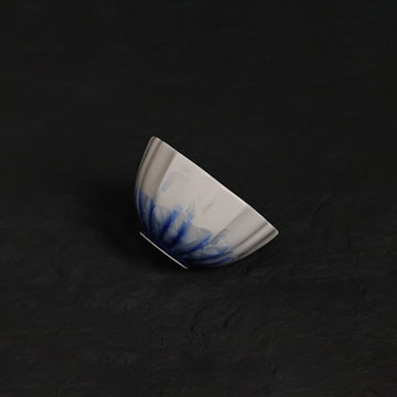 White & Deep Blue Crystalline Glaze Handmade Tea Cup – Small Ceramic Cup - Je t'aime Resolute